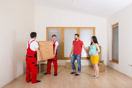 Professional man and van helping with a small move in Burntoak