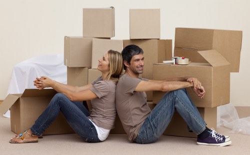Secure household storage unit in Burntoak with stacked containers