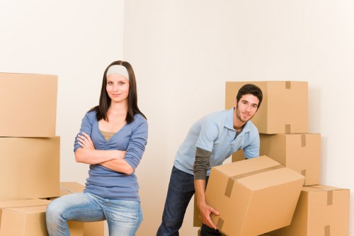 Packed boxes ready for removals in Burntoak