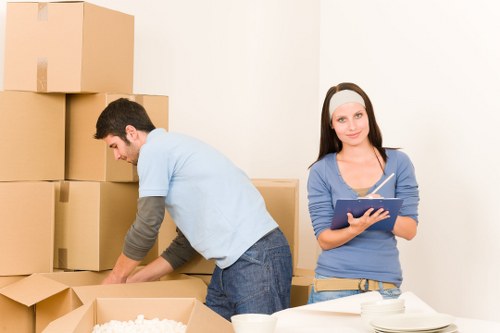 Packed boxes ready for Burntoak home removals
