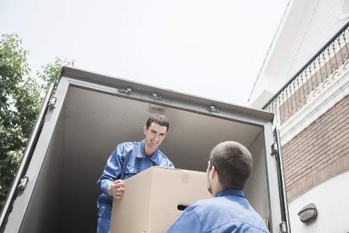 Packed boxes ready for house removals in Burntoak